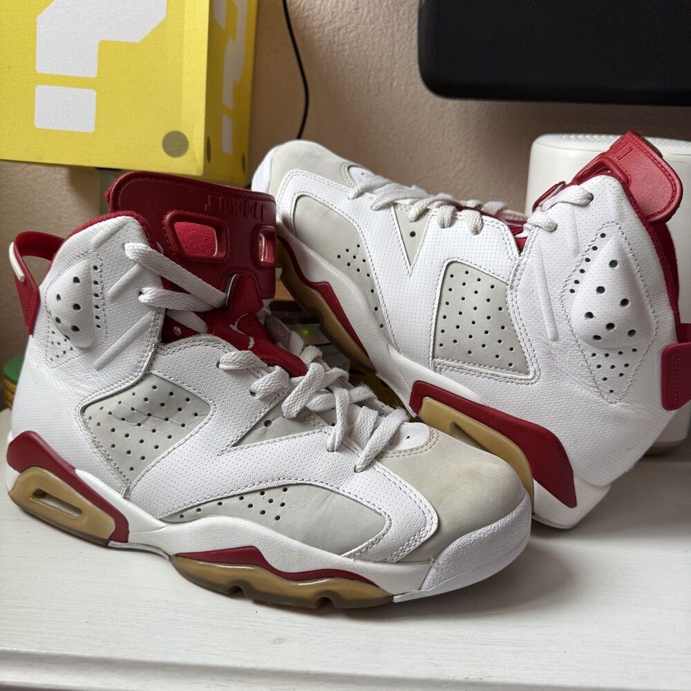 Air Jordan 6 Retro Size 7.5 Mens Hare Alternate Nike Retro Red White 384664-113